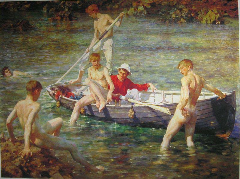 Henry Scott Tuke Ruby, gold and malachite